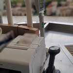 Afficheur client, imprimante, douchette